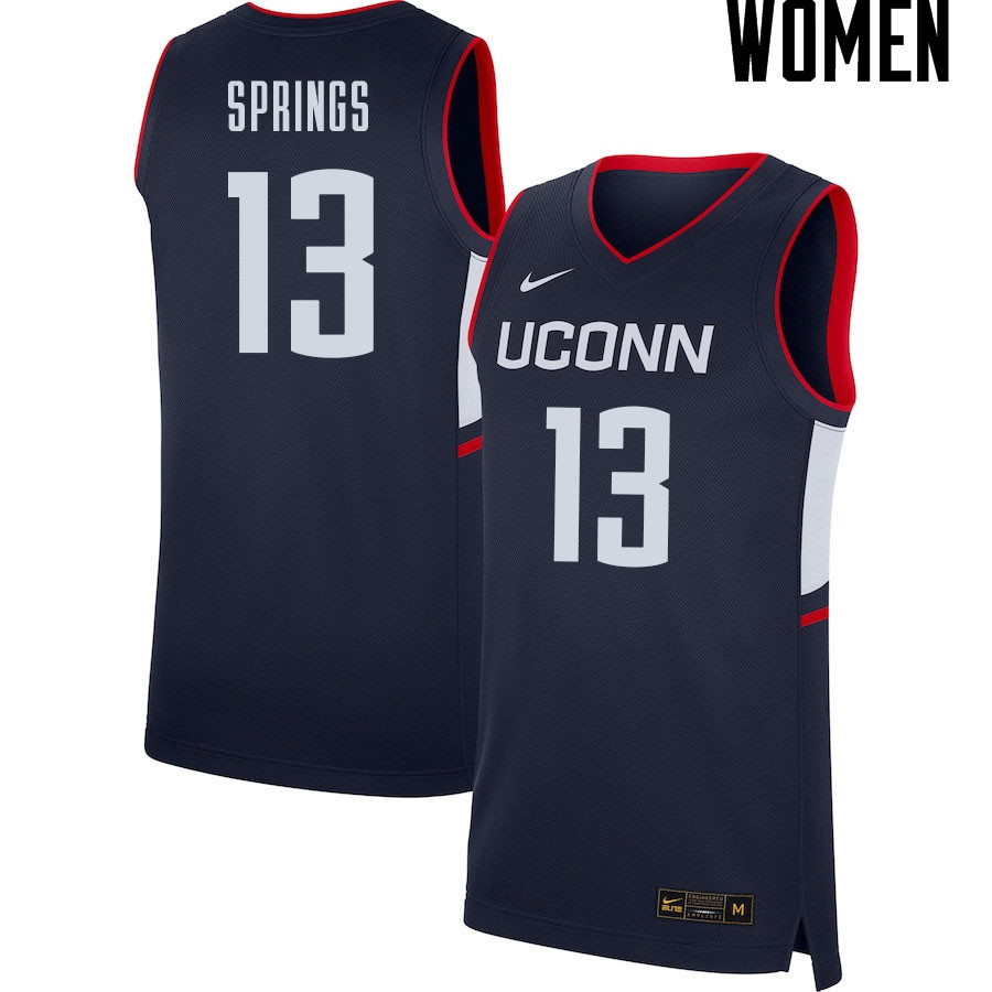 2021 Women #13 Richie Springs Uconn Huskies College Basketball Jerseys Sale-Navy